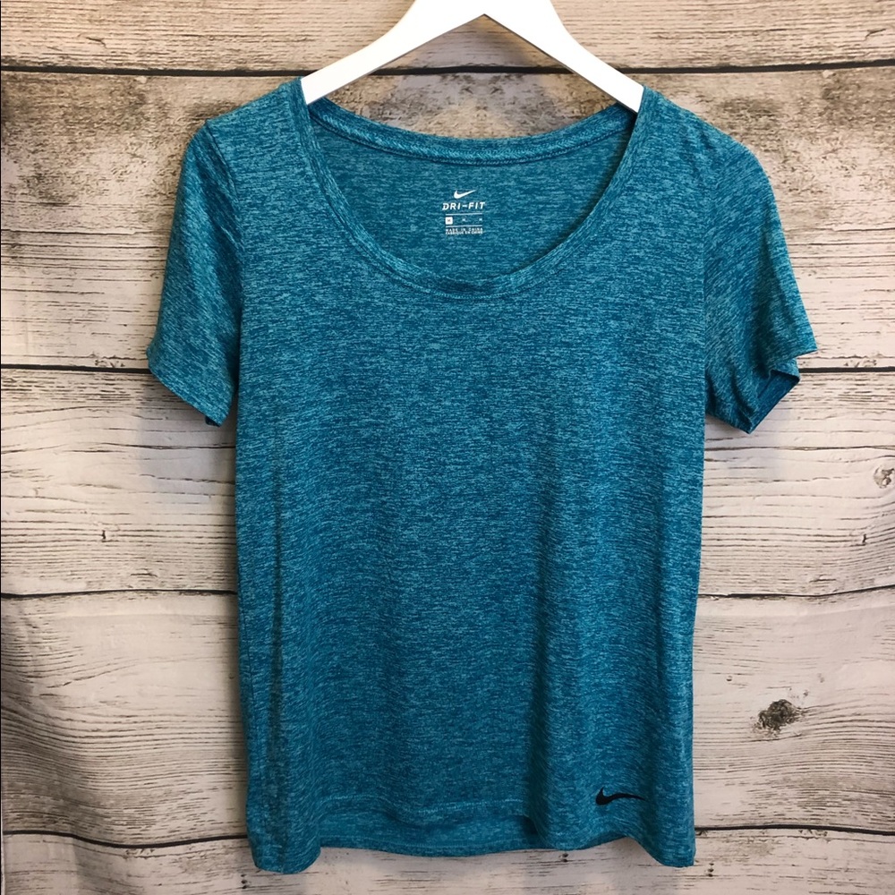 Nike Heather Turquoise Dri Fit Athletic Top